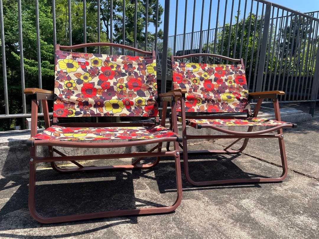 【希少】Pajamamoon パジャマムーン　ローチェアー　リューニョン柄　2脚 Pajamamoon